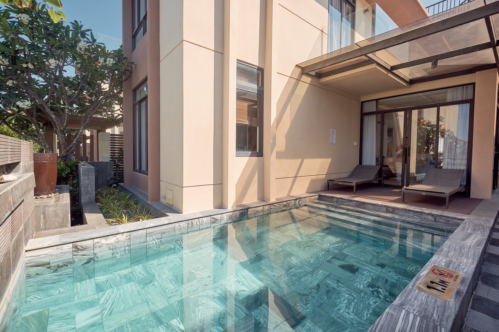 Private pool villa with tropical garden